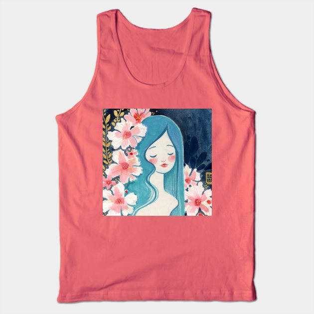 Cherry Blossoms Tank Top by Alina Chau